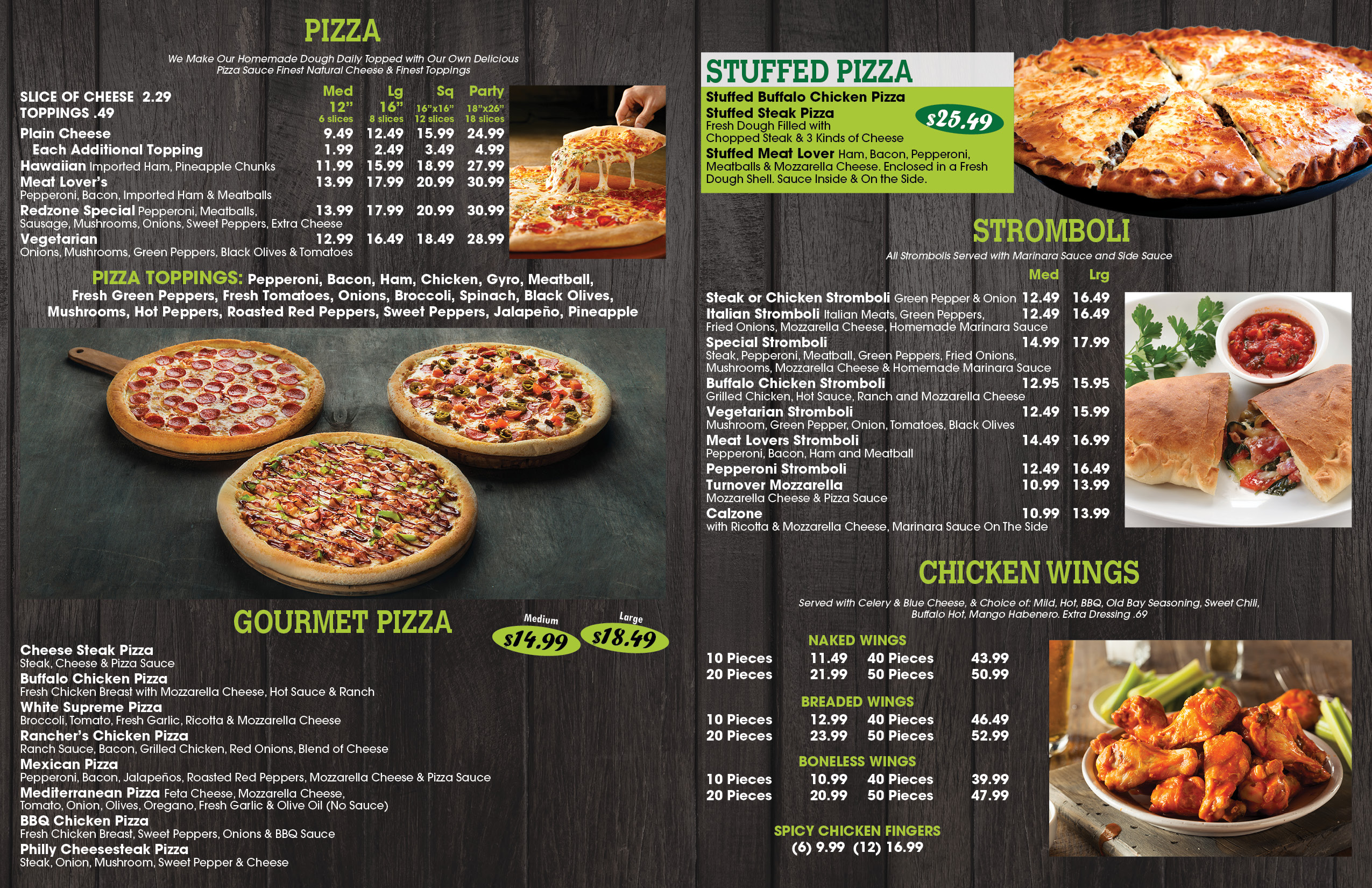 Our Menu | Red Zone Pizzeria